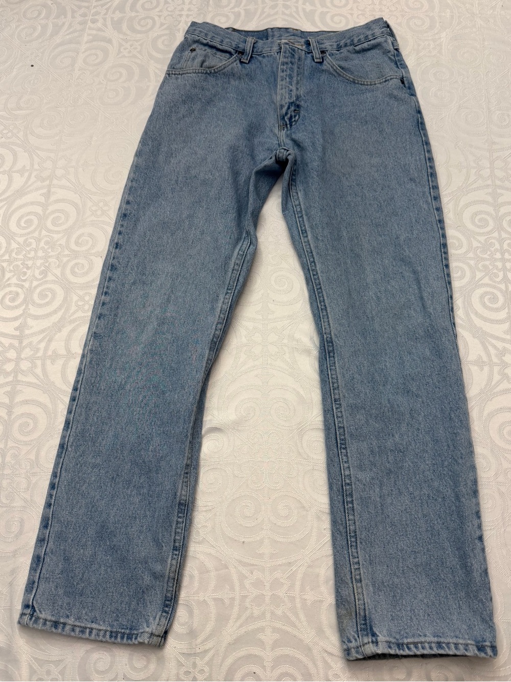 Wrangler Classic Light Wash Straight Leg Blue Jeans Jeans Men 30 x 30 (29x29)